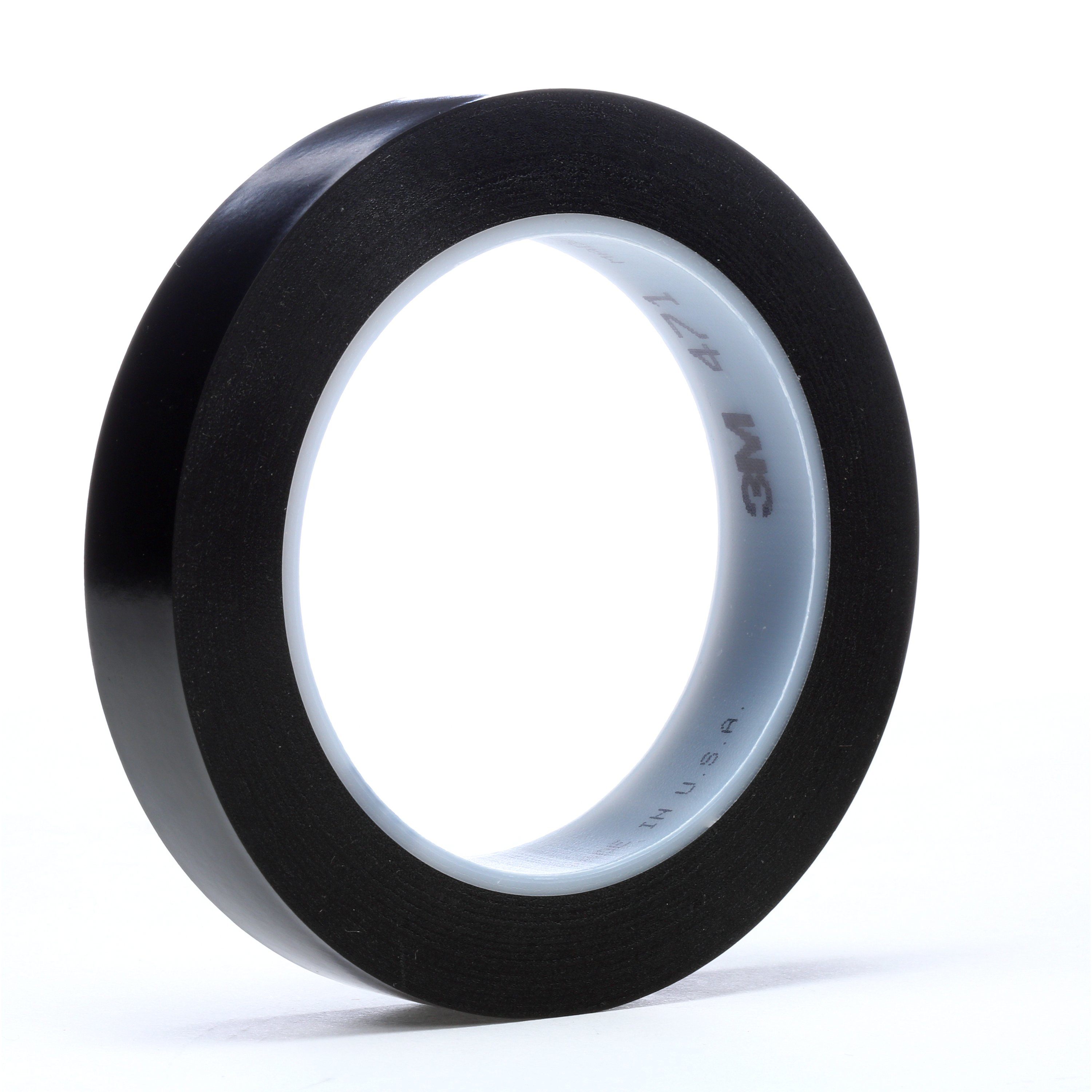 3M Vinyl Tape 471, Black, 1/2 in x 36 yd, 5.2 mil, 72 rolls per case