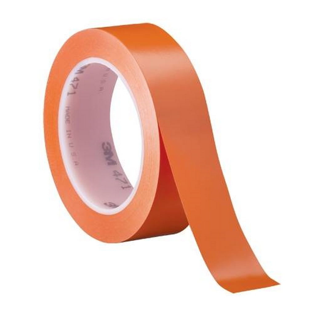 3M Vinyl Tape 471 Orange 1" X 36 Yard Roll (3 Pack)