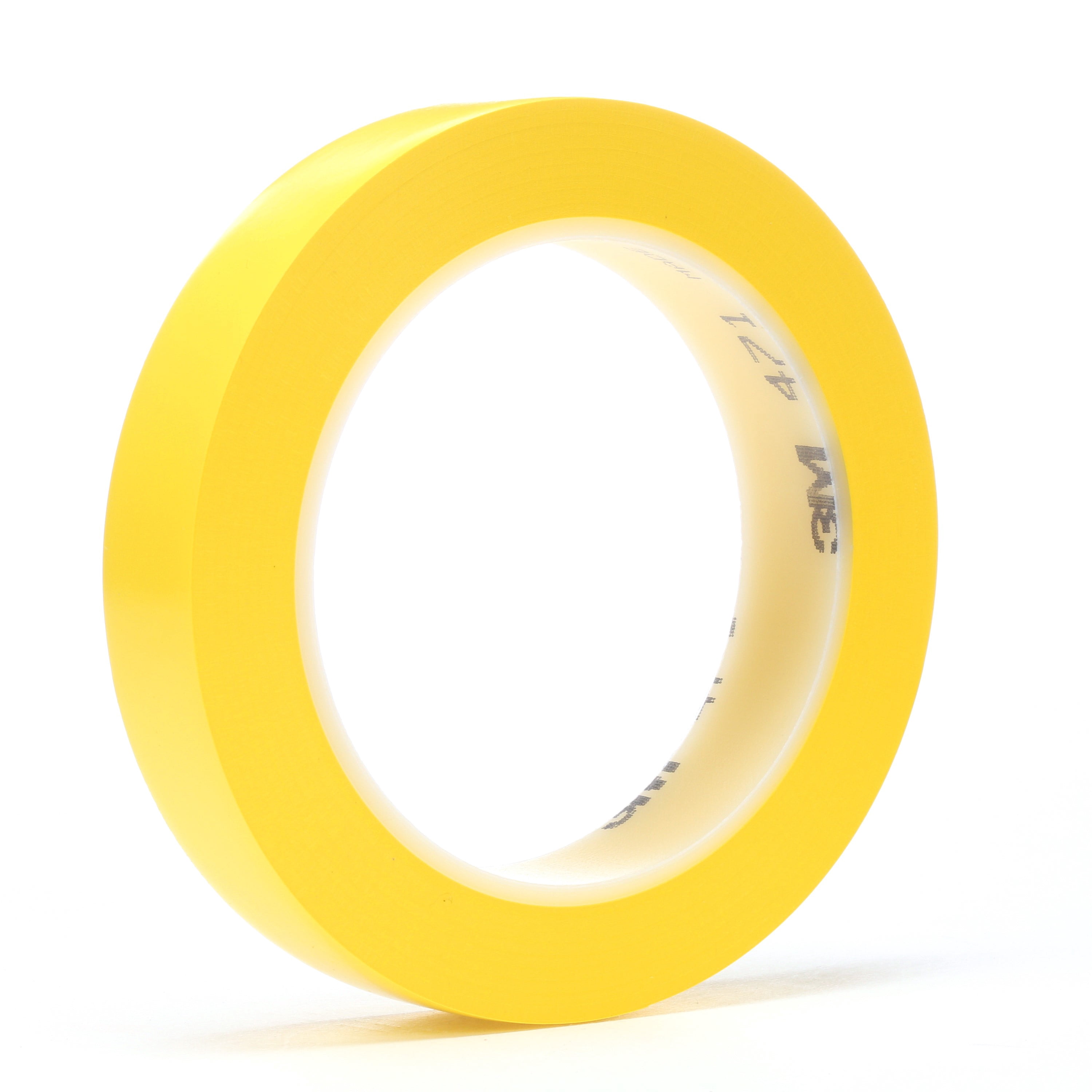 3M Vinyl Tape 471, Yellow, 1/4 in x 36 yd, 5.2 mil, 144 rolls per case