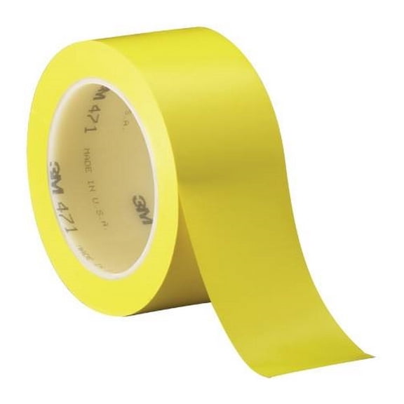3M Vinyl Tape 471 Yellow 2" X 36 Yard Roll (3 Pack)