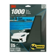3M Wetordry Sandpaper, 1000 grit, 9 in x 11 in, 5 sheets per pack