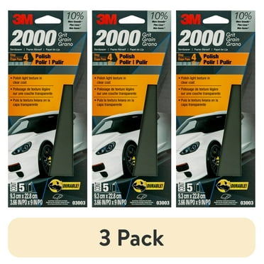 (3 pack) 3M Wetordry Sandpaper, 3 2/3 in x 9 in, 2000 Grit, 5-Pack