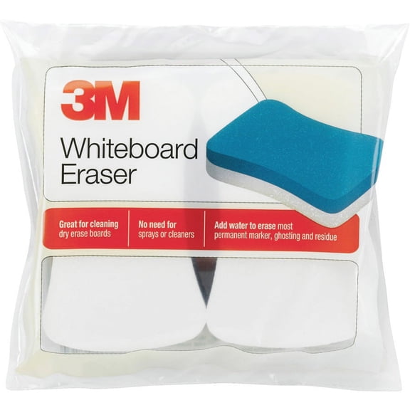3M Whiteboard Erasers - White, Blue - 5" Width x 3" Height x - 2 / Pack | Bundle of 5