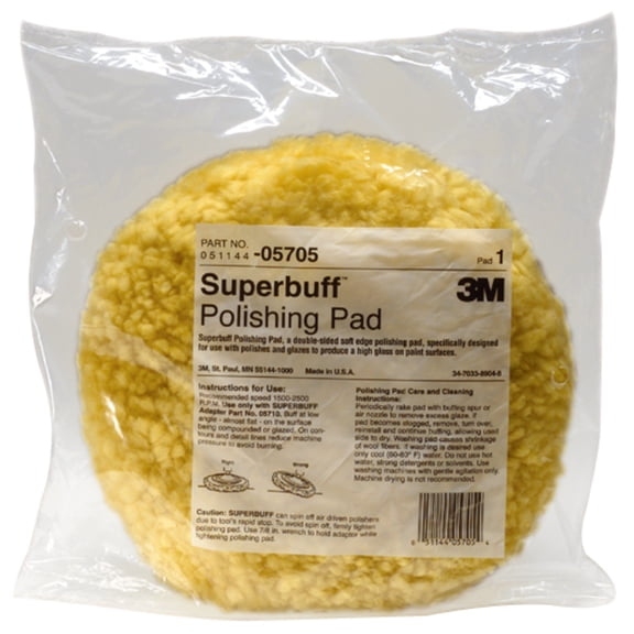 3M Wool Polishing Pad, 05705, 9 in, Double Sided, 6 per case