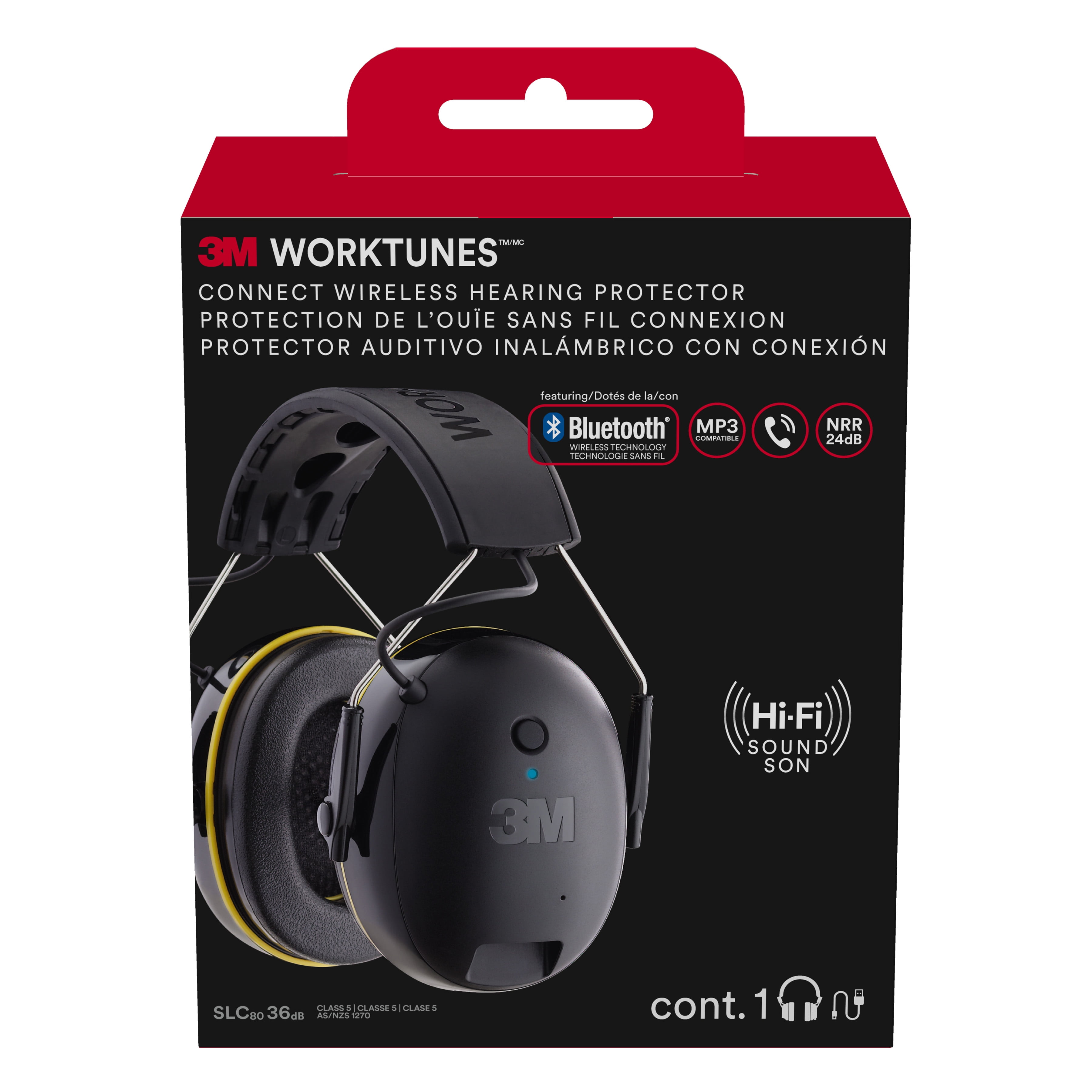 3M WorkTunes Connect Bluetooth Hearing Protectors, Noise Safety