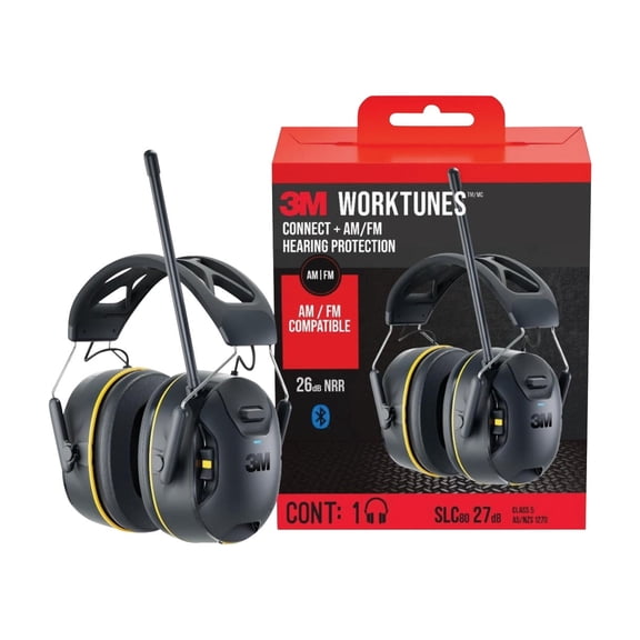 3M WorkTunes Connect + Wireless Bluetooth Earmuffs - Pack of 5