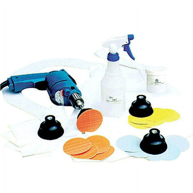 3M ZSRPSSKM Trizact Scratch Removal Starter Kit for Flat Glass Uses 3