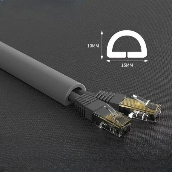 3M/roll Flexible Cord Management Channel,Invisible Decorative Wire Cover, Anti-Step Protector, Adhesive Cable Raceway with Cap