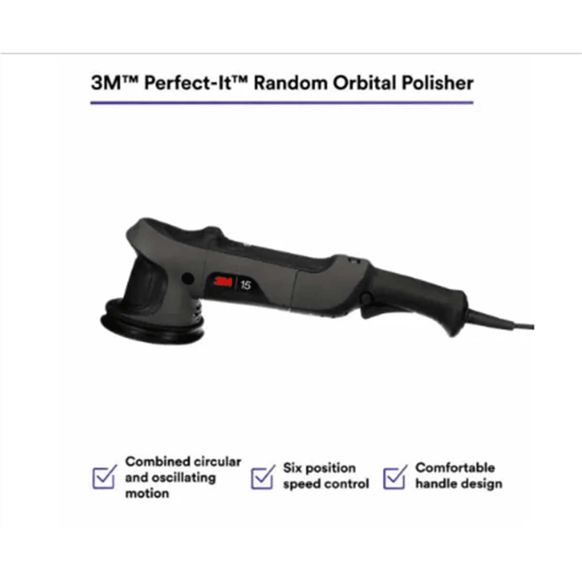 3M Perfect-It 15mm Gray and Black Random Orbital Polisher