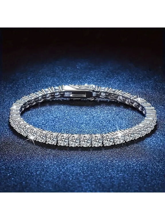 3MM 10Ct Round Cut Lab Created Diamond Women Tennis Bracelet 14k White Gold Plated 7in