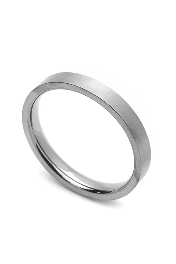 3MM Comfort Fit Titanium Wedding Band Classic Flat Ring (Size 5 to 12)
