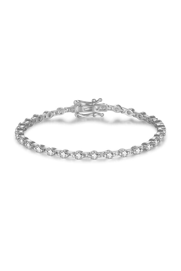 3MM Moissanite Tennis Bracelet S925 Sterling Silver Diamond Bracelets for Women Men D Color VVS1 Round Cut Gold Tennis Bracelet 6.5-8.5 Inch
