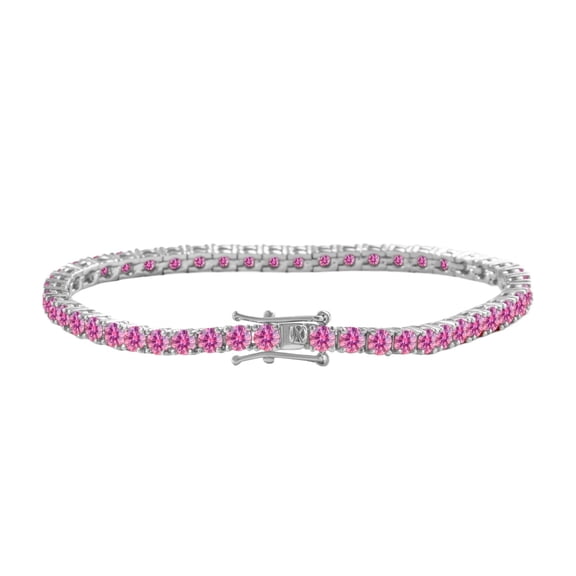 3MM Pink Moissanite Tennis Bracelet for Women Lab Diamond Tennis Bracelet Wedding Bracelet for Brides Sterling Silver Diamond Bracelet Bangle Gold Diamond Tennis Bracelet