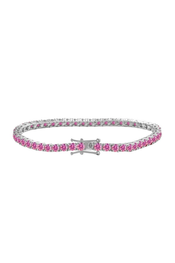 3MM Pink Moissanite Tennis Bracelet for Women Lab Diamond Tennis Bracelet Wedding Bracelet for Brides Sterling Silver Diamond Bracelet Bangle Gold Diamond Tennis Bracelet