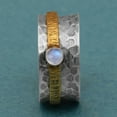 thumbnail image 1 of 3MM Round Moonstone 925 Silver Anti Stress Men Women Spinner Band Ring, 1 of 3