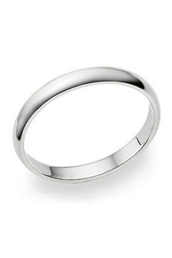 3MM Sterling Silver High Polish Plain Dome Tarnish Resistant Comfort Fit Wedding Band Ring Sz 8.5