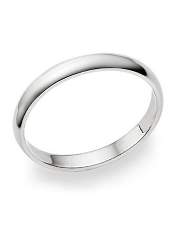 3MM Sterling Silver High Polish Plain Dome Tarnish Resistant Comfort Fit Wedding Band Ring Sz 9.5