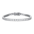 thumbnail image 1 of 3MM Tennis Bracelets Chain Round Cut Half Bezel Set 5A+ CZ Clear Simulated Diamond Tennis Bracelets for Women Men Classic 925 Sterling Silver Bracelet Trendy Jewerly 16-18CM, 1 of 6