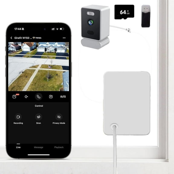 3MP 2K Window Camera,2.4GHz and 5GHz Dual Band WiFi Indoor Camera for Home Security with Starlight Night Vision,24/7 Recording,8ft Long Cable, Multiple Brackets for Easy and Quick Installation