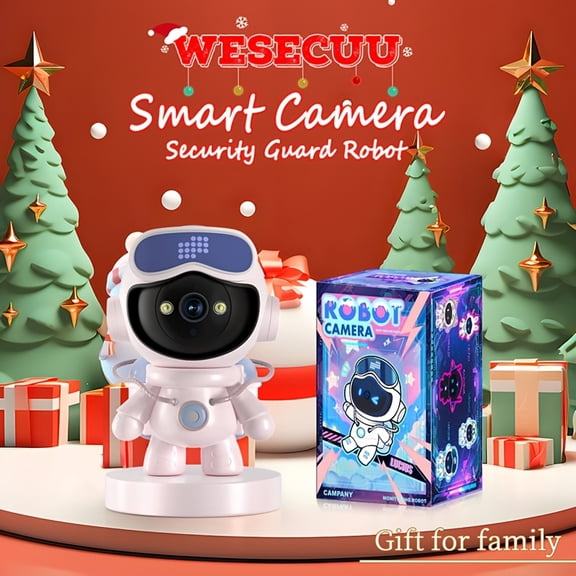 3MP 360° Smart Security Camera: HD Video, Two-Way Audio, Motion Tracking, IR Night Vision, WiFi Alexa Compatible Indoor Wireless Surveillance for Home, Pets, Family | Ideal Holiday Gift