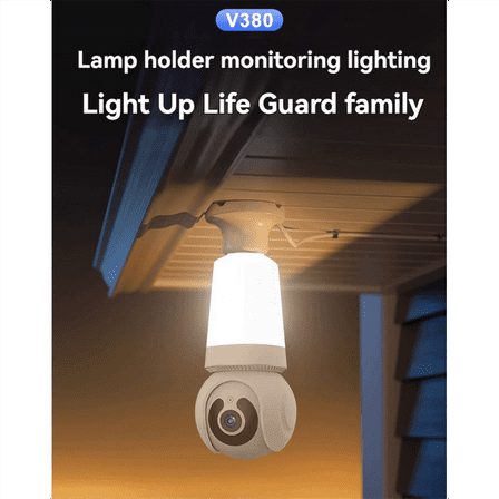 3MP Bulb Camera 360 Bulb and Camera 2in1 Wifi Two-Way Talk Security Surveillance Camera No Wiring Required for Indoor A