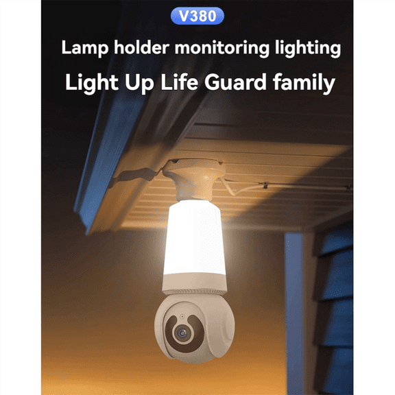 3MP Bulb Camera 360° Bulb and Camera 2in1 Wifi Two-Way Talk Security Surveillance Camera No Wiring Required for Indoor B