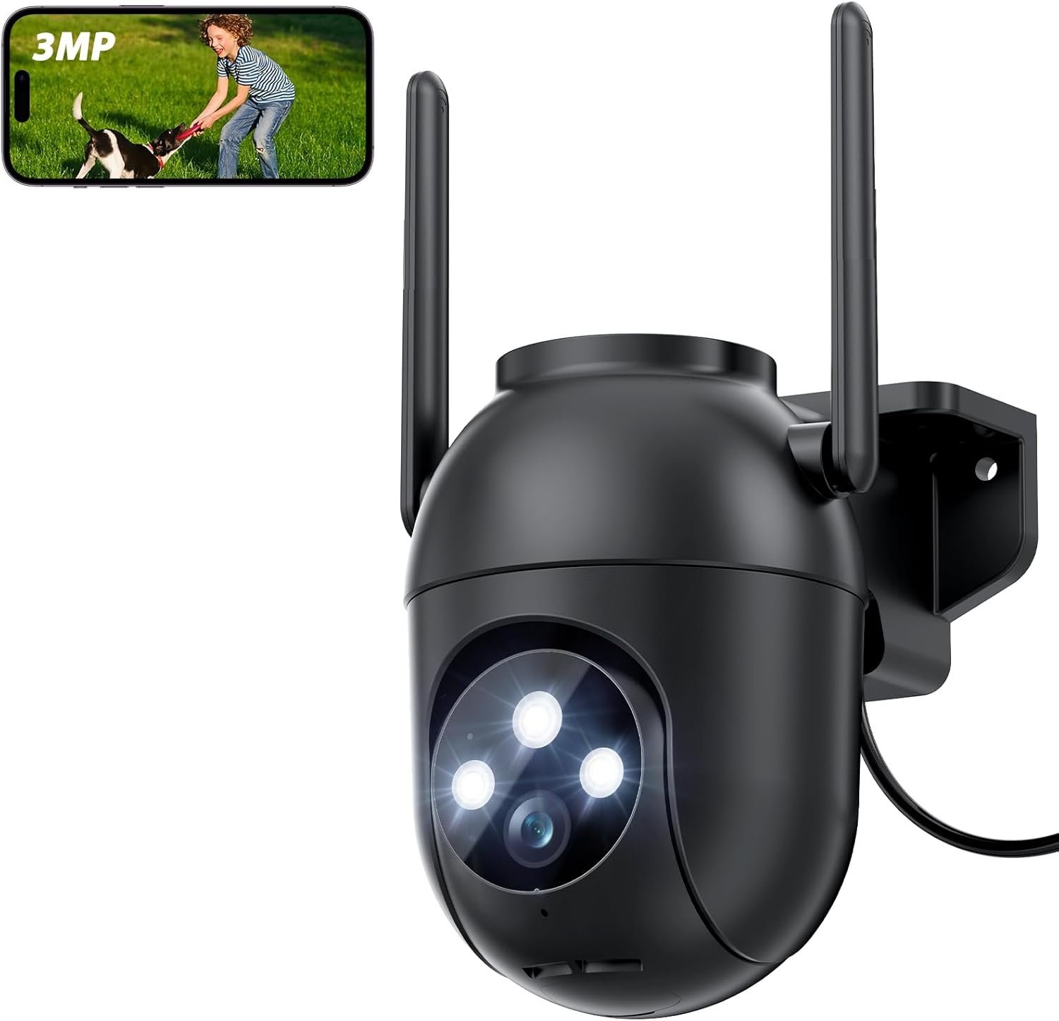 3MP Camera Outdoor Wired: Camera for Outdoor 2.4G/5G WiFi Homekit Dome ...