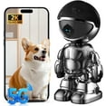 thumbnail image 1 of Indoor Camera 2K 5G/2.4Ghz WiFi Home Security, Baby/Pet/Robot Camera with Phone App Motion Detection, Color Night Vision, Siren Alarm, Two-Way Talk, Human Detection, 1 of 8