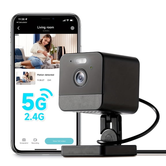 3MP Indoor Surveillance Camera Featuring Motion Sensing, Dual Wifi, Infant Monitor, Nighttime Vision, Two-Way Communication & Alarm, Cloud Storage & 256G SD Card Compatibility, Compatible with Alexa