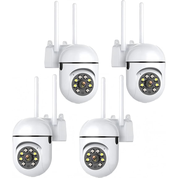3MP Outdoor WiFi PTZ Camera, 5G WiFi, Auto , 2 Way Audio, Spotlight Night Vision, Compatible with Alexa, SD Card & Cloud Storage, Support ONVIF&RTSP IP CCTV Camera(4pack)