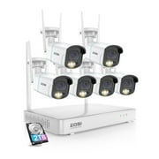 4MP Security Camera System with Audio, ZOSI 8CH Wi-Fi Security Camera System, 2.5K Outdoor with Color Night Vision,2TB HDD for 24/7 Recording, Smart Home Security