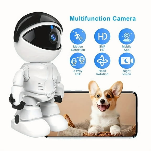 3MP WiFi Security Camera 360 Degree Tracking Two Way Talk Night Vision Indoor Monitor
