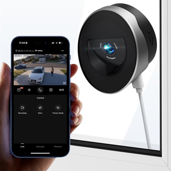 3MP Window Camera with 20?Tilt Angle Camera for Second Floor,2.4GHz/5GHz WiFi Cameras for ,ChroMax AI Color Night Vision, Camera for Outdoor ,Motion Detection