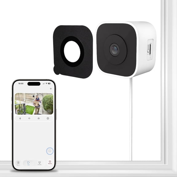 3MP Window Camera, Indoor Camera for with Full-Color Night Vision, AI Human/Pet/ Detection, 24/7 Recording, 2-Way Audio, 5GHz & 2.4GHz WiFi Cloud/SD Storage, Alexa Compatible