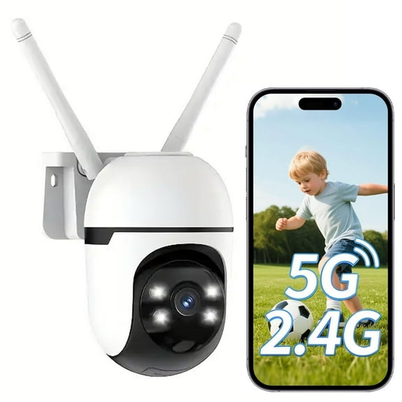 Security Camera Outdoor Wired, 2K Security Cameras for Home/Dome, 2.4G & 5GHz WiFi Surveillance Camera, Waterproof, Color Night Vision, Smart Alert