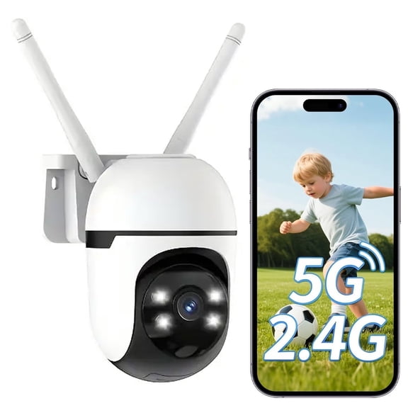 Security Camera Outdoor Wired, 2K Security Cameras for Home/Dome, 2.4G & 5GHz WiFi Surveillance Camera, Waterproof, Color Night Vision, Smart Alert