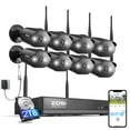 thumbnail image 1 of 3MP Wireless Wi-Fi Security Camera System with 2 Way Audio, ZOSI 2K 8CH WiFi 6 NVR, 8PCS Outdoor WiFi Camera with Color Night Vision, AI Detection, 2TB HDD for 24/7 Recording, Smart Home Security, 1 of 9