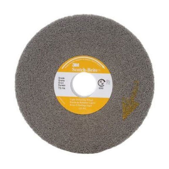 3MTM Scotch-BriteTM Light Deburring Wheel, 7S FIN Grade, 6" x 1" x 1" - Lot of 3