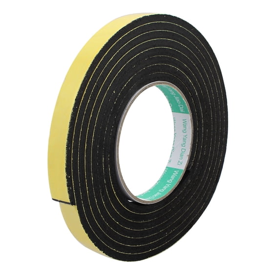 3Meter 15mm x 5mm Single-side Adhesive Shockproof Sponge Foam Tape Yellow Black