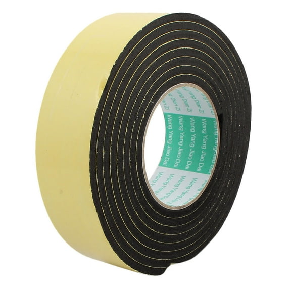 3Meter 45mm x 5mm Single-side Adhesive Shockproof Sponge Foam Tape Yellow Black
