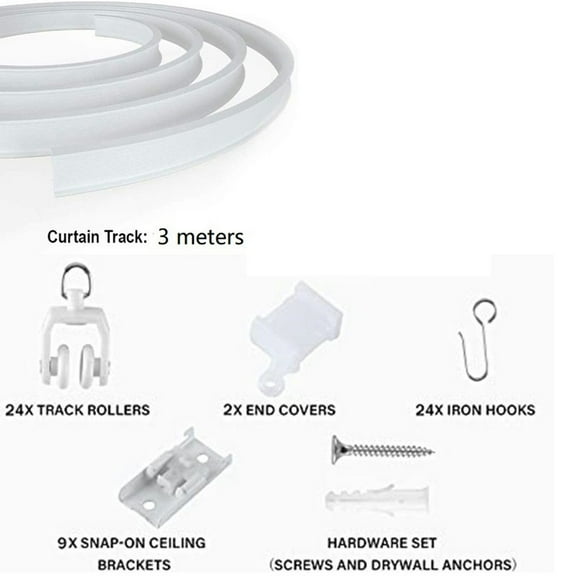 3Meters Bendable Curtain Track Bedrooms Bathrooms Divider Ceiling Silent Track