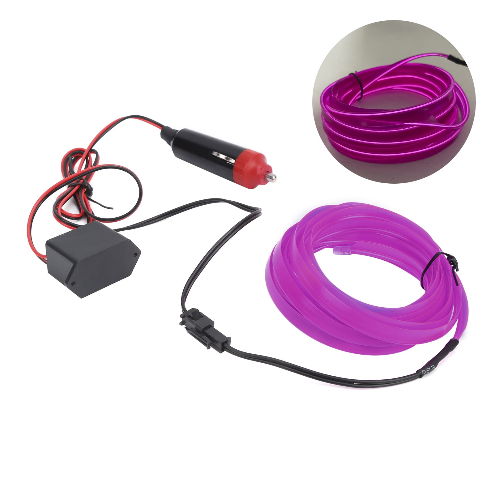 3Meters Car Interior Lighting Auto LED Strip Cigar Lighter Driving Wire Tube Neon Light For Car