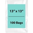 thumbnail image 1 of 3Mil Clear Flat Open Top Poly Bags LDPE Packaging - 13"X13" & (100 Bags), 1 of 7