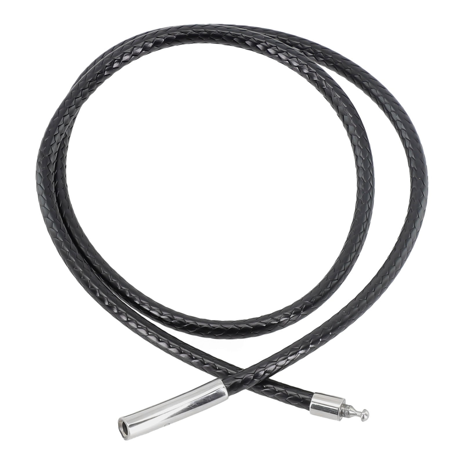 3Mm Black Braided Pu Leather String Rope Necklace Stainless Steel Clasp ...