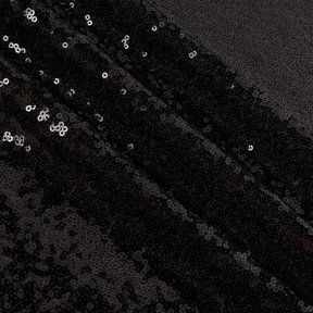 Burlap Fabric 3mm Mini Sequin Fabric by the Yard, Black, 60 in Wide Polyester Mesh