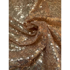 Burlap Fabric 3mm Mini Sequin Fabric by the Yard, Rose Gold, 60 in Wide Polyester Mesh