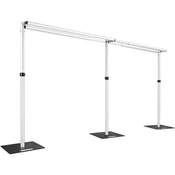 10X20FT Adjustable Double Crossbar Pipe&Drape Backdrop Stand with Portable Aluminum Frame for Wedding Ceremony Curtain Decorations