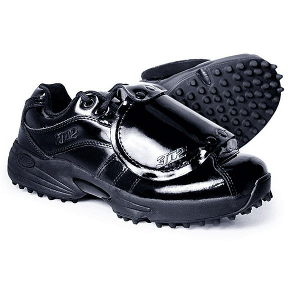 3N2 Reaction Pro Plate Patent Leather Baseball Cleat, Black, 8.5