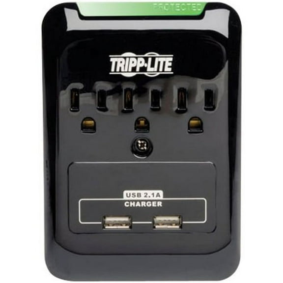 Tripp Lite SK30USB Surge Suppressor, 3 Outlets/2 USB, 540 Joules, Black