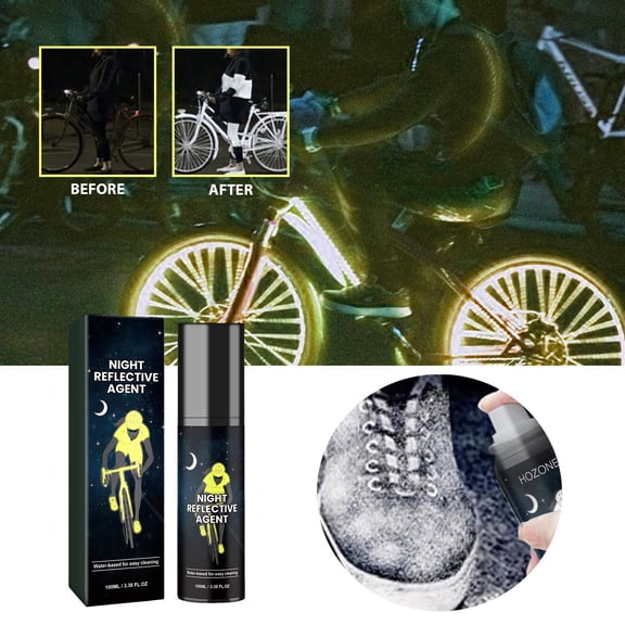 3Oz Water-Based Night Reflective Spray Paint,Quick Dry Fluorescent High Visibility Coating For Clothing Backpack,Night Cycling Running Safety Reflective Accessory(Yellow)